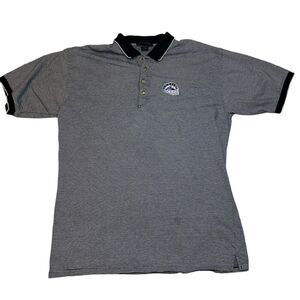 Colorado Rockies Striped Polo Shirt Size XL Antigua Short Sleeve Chest Logo